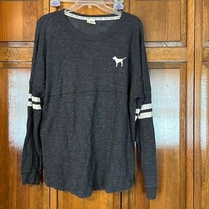 Victoria’s Secret PINK dark grey and white long sleeve